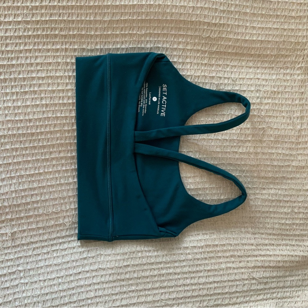 SET ACTIVE Luxform Blue Sports Bra Crop Tank Top Size Small Workout Yoga Shirt - Picture 6 of 6